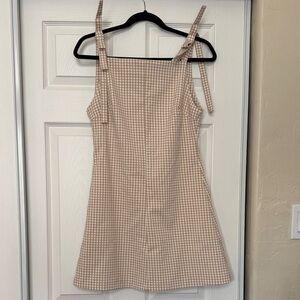 Zara Checkered Tan Mini Dress
